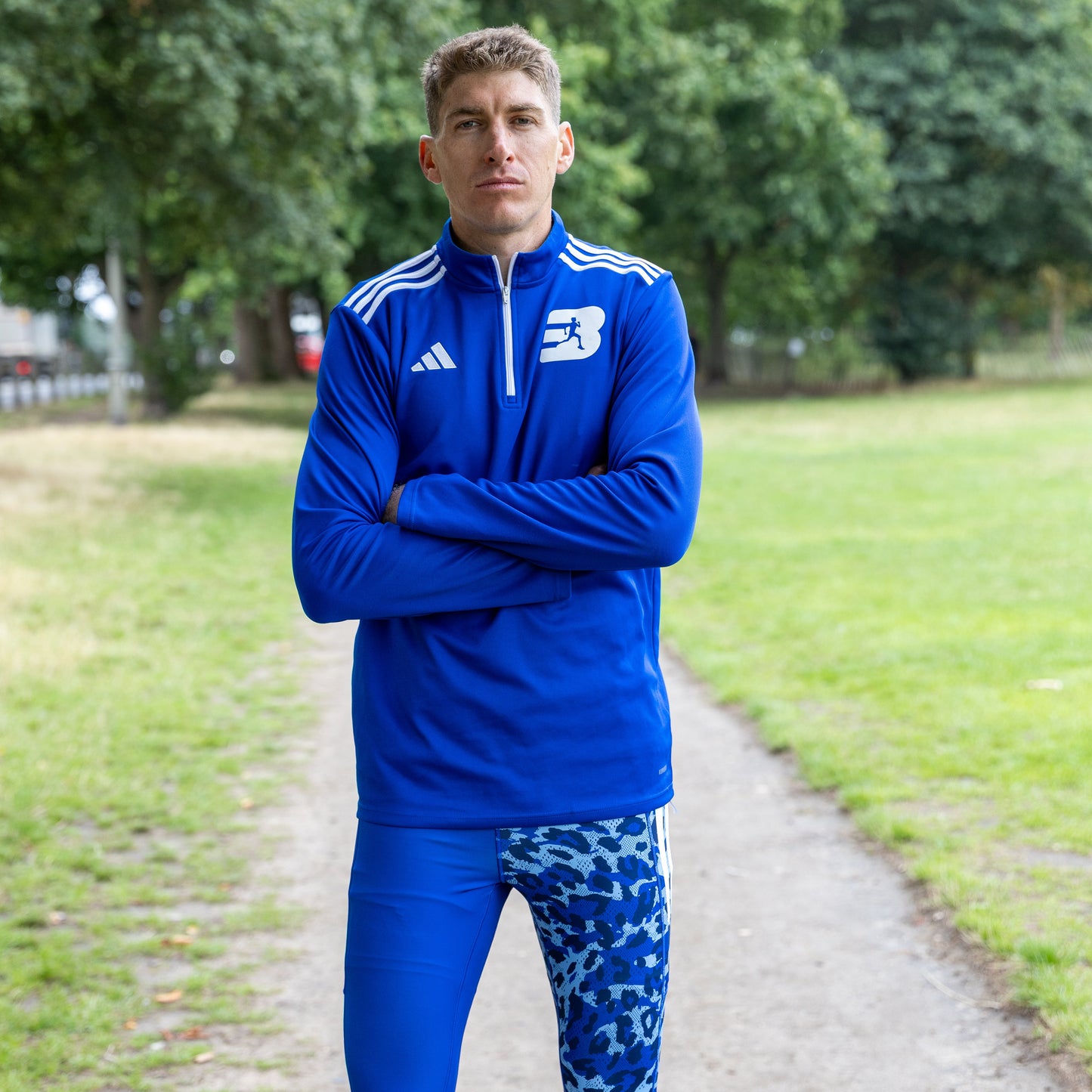 Men's Best Athletics Adidas Quarter Zip Top (Blue)