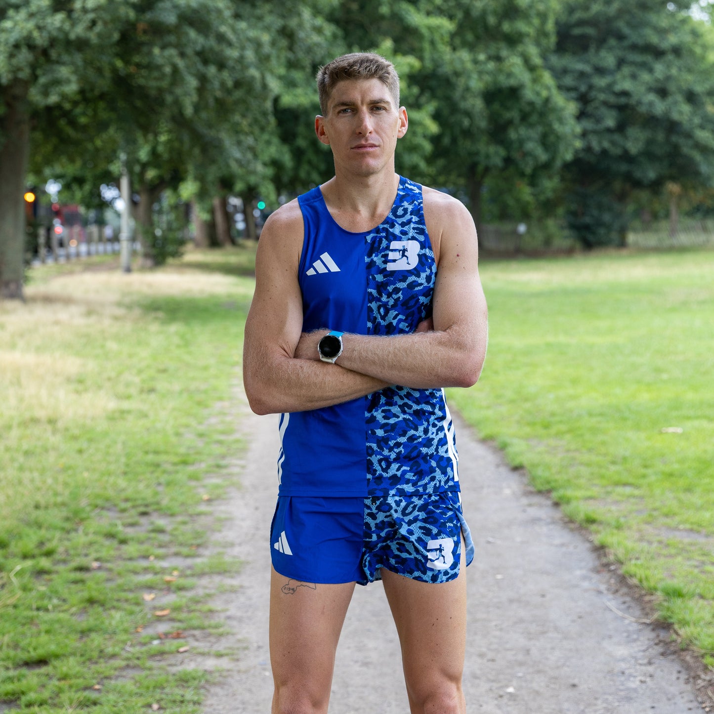 Mens Adidas Leopard Print Running Split Shorts
