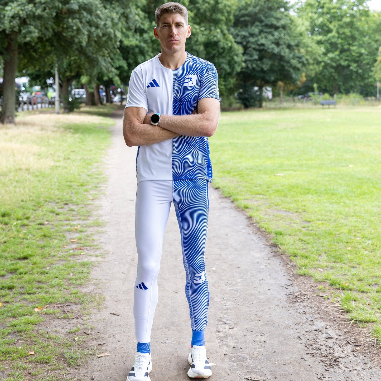 Mens Best Athletics adidas Swirl Long Running Tights