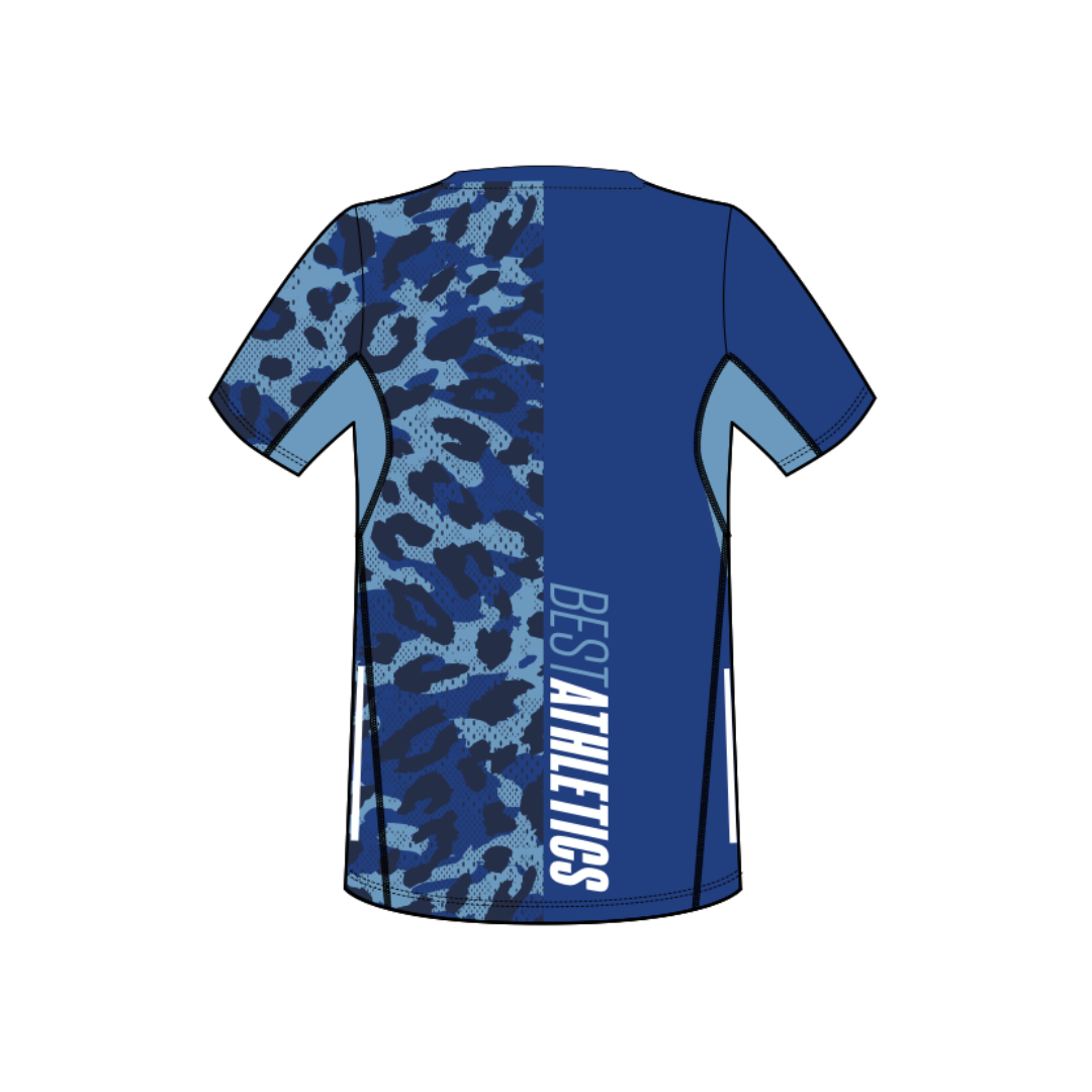 Mens Best Athletics Adizero Running T-Shirt (Leopard Print)